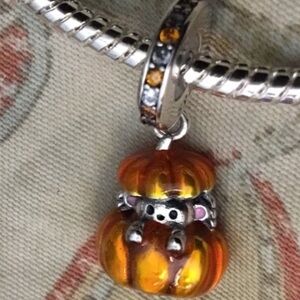 🎃 S925 Adorable Hedgehog in Pumpkin Charm Pandora Style